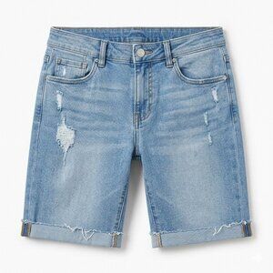 SO Brand Women’s Size 17 Distressed Bermuda Denim Shorts - medium Wash